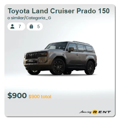 Alquiler de Autos en Ecuador Toyota Land Cruiser Prado 150 VX Auto de Lujo de Alquiler en Quito