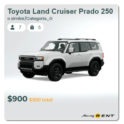 Alquiler de Autos en Ecuador Toyota Land Cruiser Prado 250 VX Auto de Alquiler de Lujo en Quito